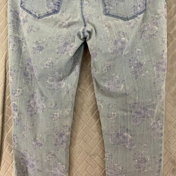 Lauren Conrad Womans 10 Denim Jeans Blue Floral Print Skinny Light Wash Mid Rise - Picture 13 of 16
